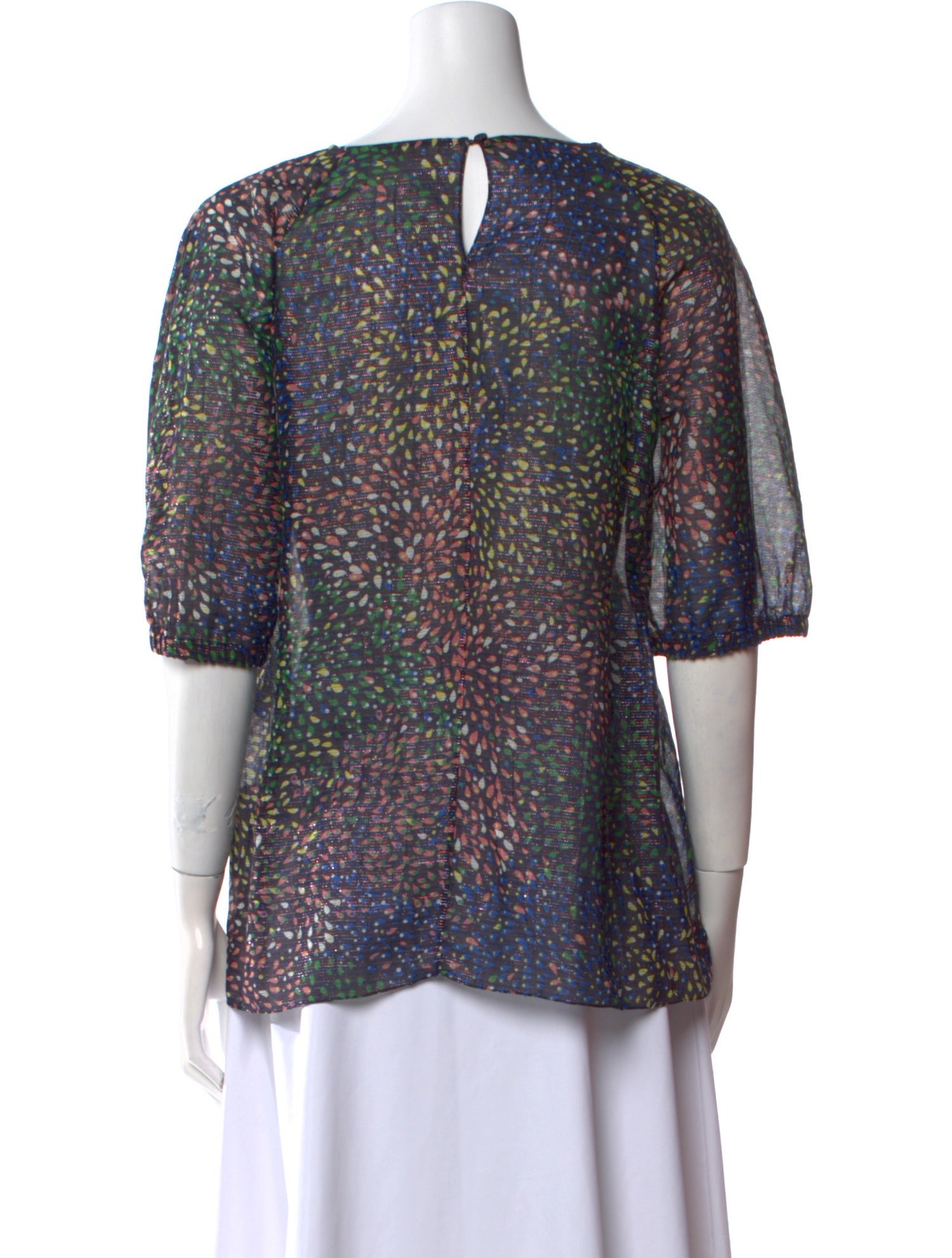 Chloé Printed Bateau Neckline Blouse